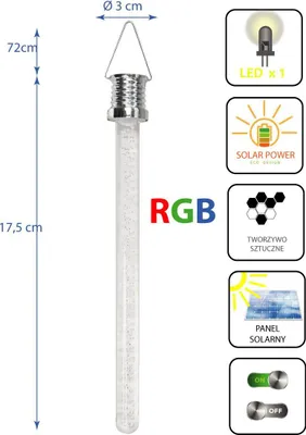 Obrázok produktu pre Solárna závesná lampa 3x17,5 cm led