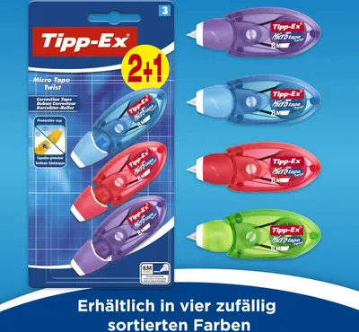 Produktbild von Tipp-Ex Korrekturroller "Micro Tape Twist" zufällige Farben 3 Stück