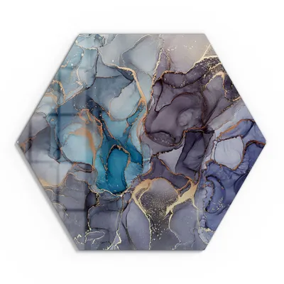 Produktbild von DEQORI Glasbild Echtglas 55x48 cm 'Stilvoller Tinteneffekt' Wandbild Bild modern Deko