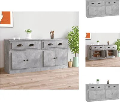 Produktbild von vidaXL Sideboards 2 Stk. Betongrau Holzwerkstoff -  Sideboards