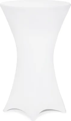 Image de DEUBA® Housse de table de bar bistrot ronde blanche Ø80-85 cm nappe mange debout protection table de cocktail tissu stretch