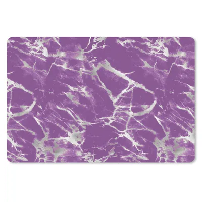 Produktbild von MuchoWow® Schreibtischunterlage Violett - Weiß - Marmor - Muster 60x40 cm - XXL Mauspad - Großes Mauspad