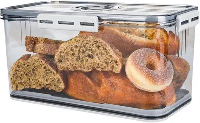 Obrázek produktu pro Vzduchotěsná chlebovka pro skladování v kuchyni, velká, na domácí pečivo