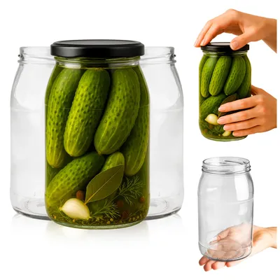 Produktbild von SuperButelki.pl - 8x Glasgefäß 900 ml mit Schraubverschluss, Gläserset 0,9 l mit Schraubverschluss für Konserven, Honig, Gläser mit Deckel fi 82 mm