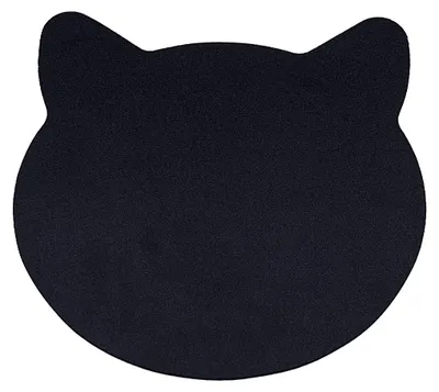 Image de Tapis de souris avec motif chat, accessoire de bureau, idéal pour le bureau, pour le gaming, pour ordinateur portable, noir