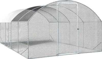 Image de Enclos à poules dôme 15 m² parc grillagé "Cocorico" - 5 x 3 m - acier galvanisé