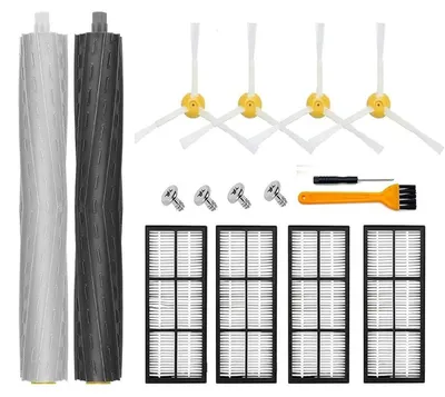 Image de Kit de pièces de rechange pour aspirateur robot iRobot Roomba séries 800/900 : 4 filtres, 4 brosses latérales, 1 brosse principale