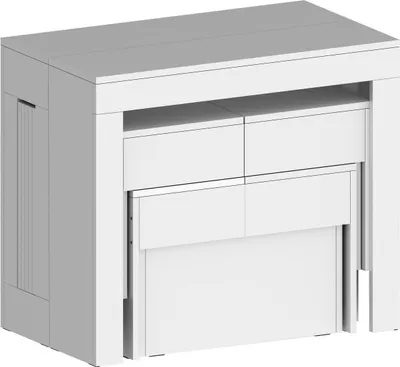 Produktbild von Dmora Set Eric Weiß Tisch + Stühle für 12 Personen, ausziehbar