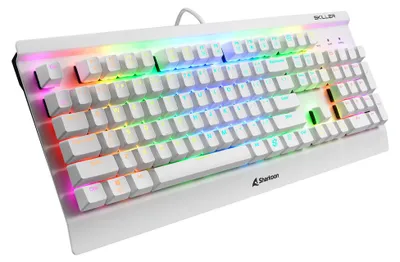 Produktbild von Sharkoon SKILLER SGK3, Kabelgebunden, USB, Mechanischer Switch, QWERTY, RGB-LED, Weiß