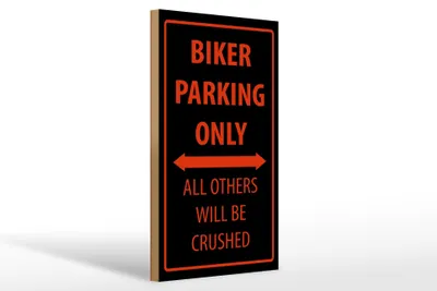 Produktbild von Holzschild Fahrrad 20x30cm Biker parking only