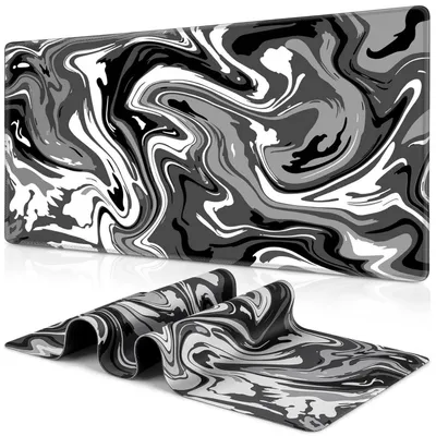 Immagine prodotto di Tappetino per mouse da gaming, dimensioni XXL (900 x 400 mm), con cuciture, base in gomma antiscivolo, colore grigio