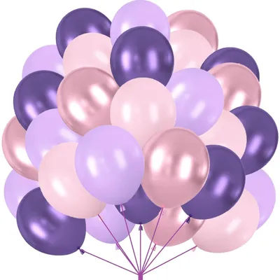 Immagine prodotto di Set di 60 palloncini color lilla metallizzato per feste