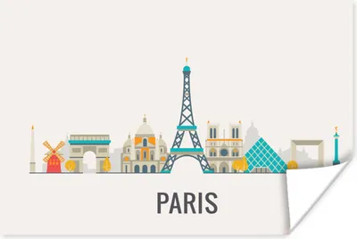 Produktbild von MuchoWow® Poster Frankreich - Paris - Skyline 180x120 cm - Fotoplakat