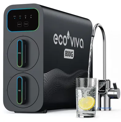 Immagine prodotto di Impianto di osmosi inversa per acqua potabile, capacità 800 GPD (3028 litri/giorno), sistema di osmosi inversa a 9 stadi di filtrazione, osmosi inversa sottobanco, filtro per l'acqua, riduce