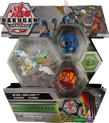 Produktbild von Spin Master, Bakugan Armored Alliance, Trox x Nobillious Ultra, Ryerazu, Cimoga, Charakterkarten, Fähigkeitskarten, Starter Pack