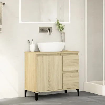 Produktbild von "im Sonderangebot"Badkommode/Badschrank Modernes Design - Badezimmerschrank Badmöbel - Sonoma-Eiche 65x33x60 cm Holzwerkstoff DEMöbel 1650668