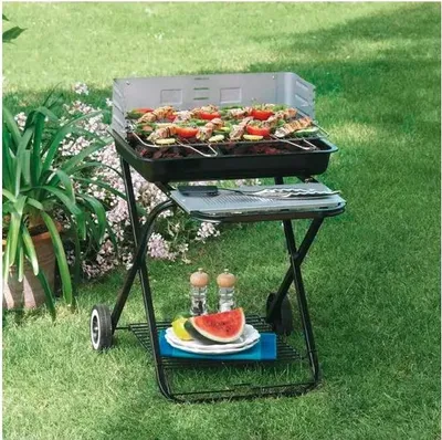 Produktbild von Garden Friend B1072436 Schwarzer Klappgrill aus Stahl 84x60x80 cm