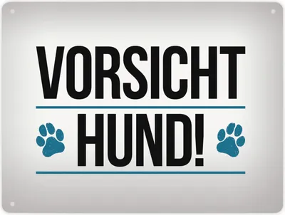 Produktbild von Metallschild XL mit Spruch: Vorsicht Hund! Schild Blechschild Aluminiumschild