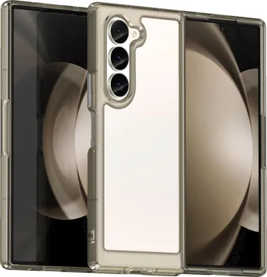 Image de Etui pour Samsung Galaxy Z Fold 6 transparent, antichoc Etui de protection en silicone TPU gris titane