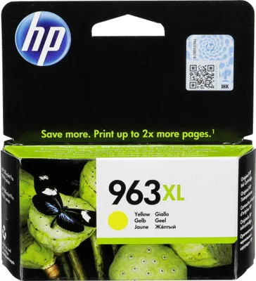 Zdjęcie produktu dla HP 963XL oryginalny wysokowydajny wkład atramentowy żółty, Wysoka (XL) wydajność, Żółty, Tusz na bazie pigmentu, 22,92 ml, 1 szt., Jednopak