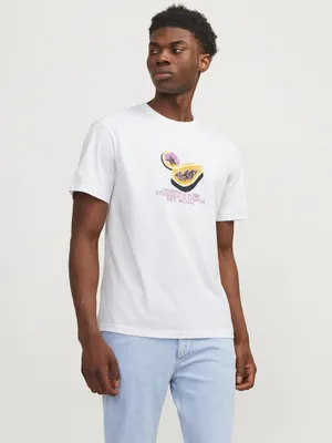 Produktbild von Jack & Jones Tampa Aop Branding Kurzarm-t-shirt Weiß L Mann Weiß L
