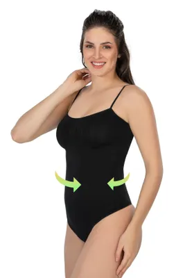 Produktbild von Damen String Body Seamless Shapewear Form Body Spaghetti Träger ohne Bügel 1927