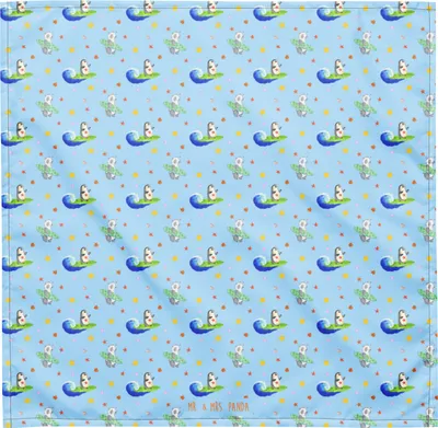 Produktbild von Mr. & Mrs. Panda Stirnband Pinguin Surfer M - Blau - Geschenk, Foulard, Dreieckstuch, Bandana, Surfen, Hawaii, Optimistisch, Motiviert, Kopftuch, Urlaub, Halstuch