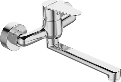 Productafbeelding van BADLAND Wastafelmengkraan, muurmodel, FRESNO. Chrome badkamerkraan