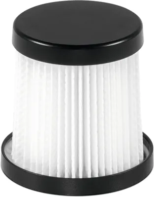 A close-up studio shot of a vacuum cleaner filter.