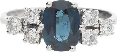 Produktbild von JuwelmaLux Ring 585/000 (14 Karat) Weißgold mit Brillant und Saphir JL30-07-1319 55