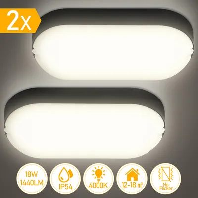 Productafbeelding van TolleTour LED-vloerlamp voor vochtige ruimtes, 15W, geschikt voor kelder en garage, beschermingsklasse IP54, lamp van PC+PBT