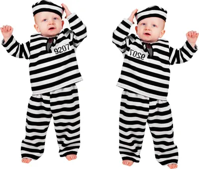 Produktbild von Wilbers Kinderkostüm Baby Sträfling Gr. 86- 92 cm -Babykostüm Gefangener 98 cm