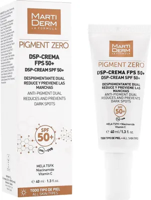 Produktbild von MartiDerm Pigment Zero DSP-Cream SPF50+, Tagescreme, Frauen, Jeder Hauttyp, Decollete, Gesicht, Hals/Nacken, Anti-Mitesser, Aufhellend, Feuchtigkeitsspendend, Feuchtigkeitsspendend, 40 ml