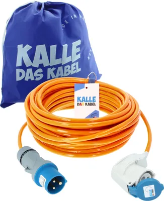 Produktbild von Kalle Verlängerungskabel CEE 230V 16A 2,5mm² Winkel Kompakt Extreme Signal Orange IP44 25 Meter