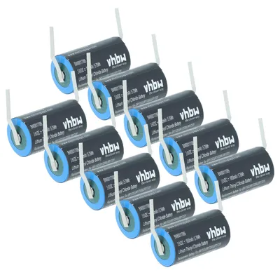 Produktbild von vhbw 10x Akku kompatibel mit Omron C500F, CVM1, GT600, C50K, CV1000, C500-BAT08, CVM1D, CV500, C60P, C60K, CQM1, C60PF (1600mAh, 3,6V, Li-MnO2)
