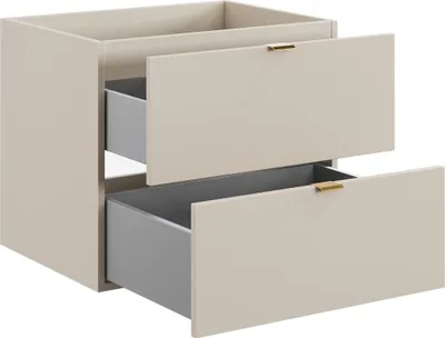 Image de Meuble Sous Lavabo 60 Cm Cachemire Mat 2 Tiroirs Moderne