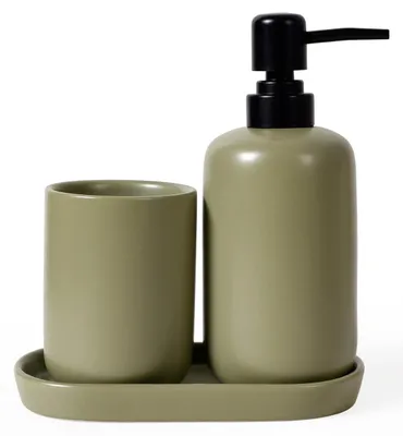 Image de Omgoods - Ensemble de 3 accessoires de salle de bain en céramique