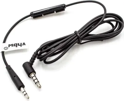 Produktbild von vhbw Audio AUX Kabel kompatibel mit Bose OE2i, OE2 Kopfhörer - Audiokabel 3,5mm Klinkenstecker, Mikrofon, Rufannahme-Taste, 120 cm Schwarz