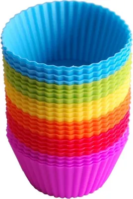 Produktbild von Wiederverwendbare Silikon-Cupcakeformen Set von 24 Stück für köstliche Muffins und Cupcakes