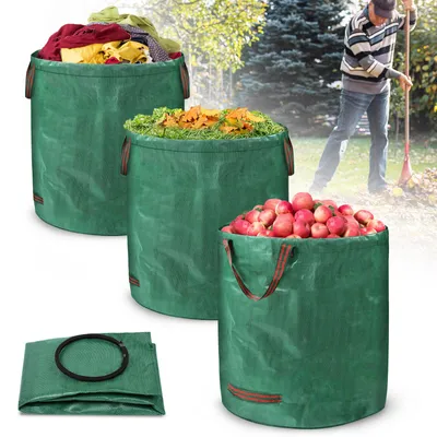 Produktbild von YZNAHRE 3 Stück Gartensack Gartenabfallsack stabil 272 Liter Laubsack Big Pack Grünschnittsäcke PP 150g/m² Reißfest Laubsäcke für Gartenabfälle