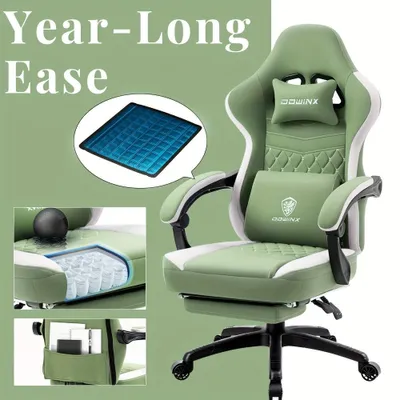 Imagen del producto de Silla de juego – Verde – Asiento con espuma viscoelástica – Respaldo ajustable