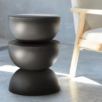 Produktbild von sweeek - Beistelltisch, Sofatisch, Nachttisch Metall Ø32 x H46,5cm - Schwarz