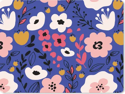 Produktbild von MuchoWow® Mauspad Mousepad Blumen - Blätter - Muster 23x19 cm - Mousepads - Maus Mat - Pad - Mausunterlage - Schreibtischunterlage - Mauspad