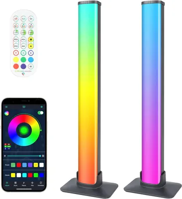 Obrázok produktu pre LED svetelný panel – sada 2 kusov – inteligentná RGB lampa – stmívateľná – atmosférické osvetlenie – podsvietenie televízora – napájanie cez USB – Bluetooth