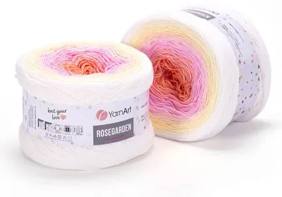 Produktbild von Yarn Art Rose Garden 302 White Pink Strickgarn