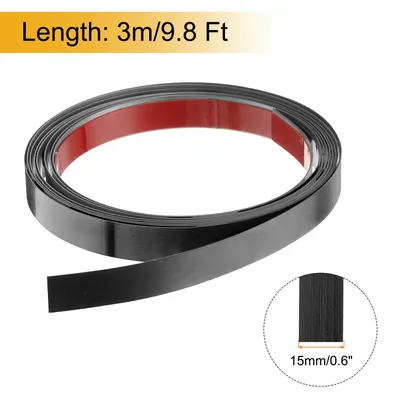 Produktbild von Zierleisten Selbstklebend Edelstahl mit Handschuh Wandleisten Selbstklebend Deckenleisten Selbstklebend Zierleiste fš¹r Wandspiegel Wohnkultur 3 x 15 mm Gebš¹rstetes Schwarz
