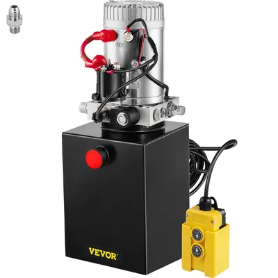 Produktbild von VEVOR 6L Hydraulikpumpe, einfachwirkende Hydraulikeinheit, 12 V Gleichstrom, einfachwirkende Hydraulikaggregat-Tankhandpumpe, 6 Quart, 3200 PSI, max. 6-Port-Anschluss