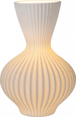 Zdjęcie produktu dla Lampa stołowa porcelanowa glamour biała E14 Momoro Lucide