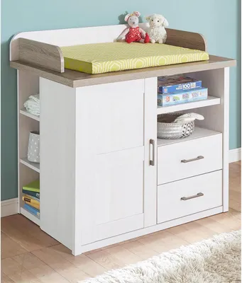 Image de Wickelkommode >Lebbie< in Pinie Weiß - 106x102x75cm (BxHxT)