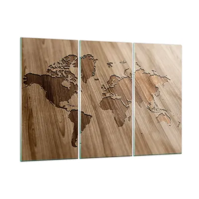 Produktbild von Bilder auf glas - Geographie Globus Karte - 105x70cm - Glasbilder - Wandbilder - Kunstdruck - zum Aufhängen bereit - Wanddekoration aus Glas - Glas Bilder - Wandbild auf Glas - GCE105x70-3042